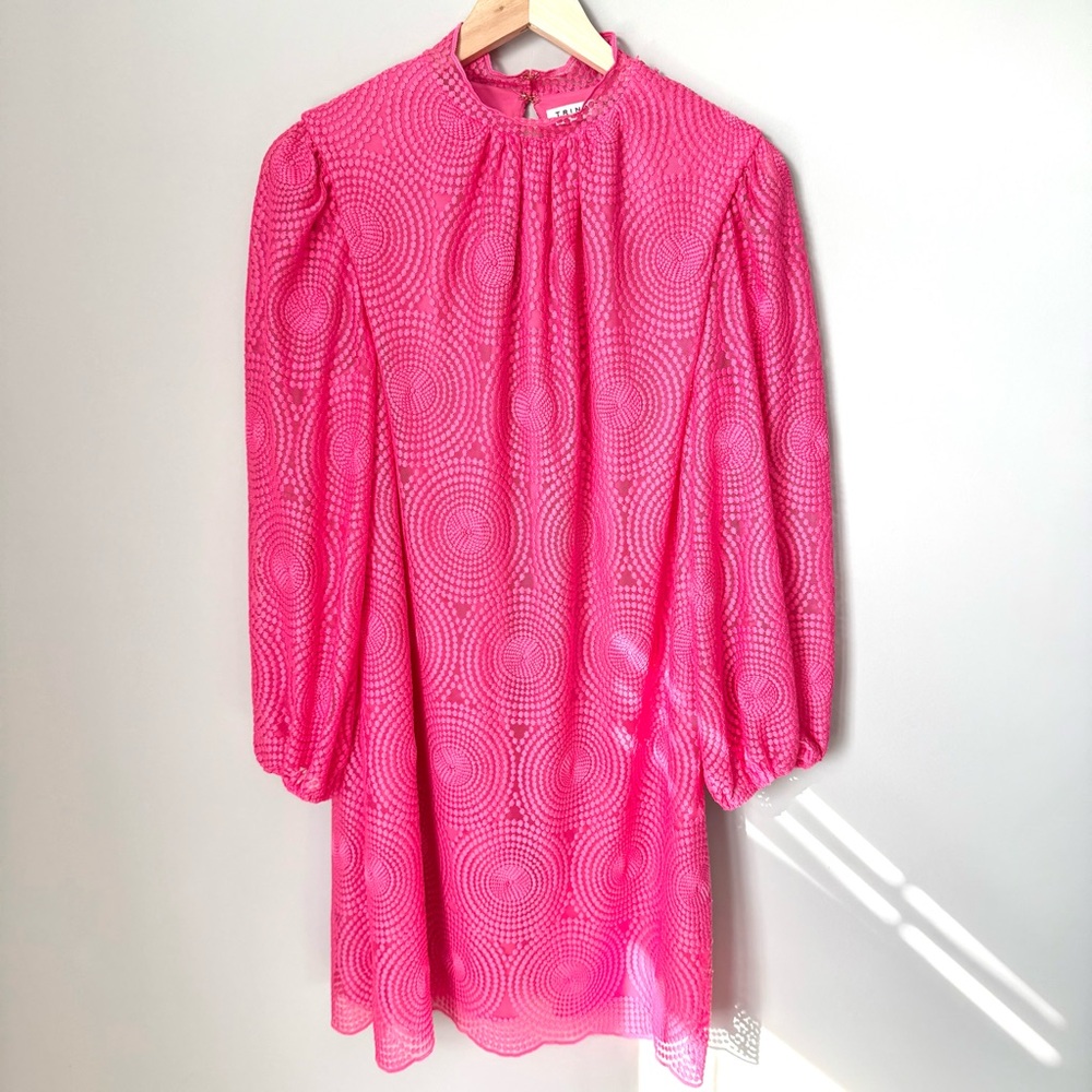 Trina Turk Palm Colony Bright Pink Textured Shift Dress